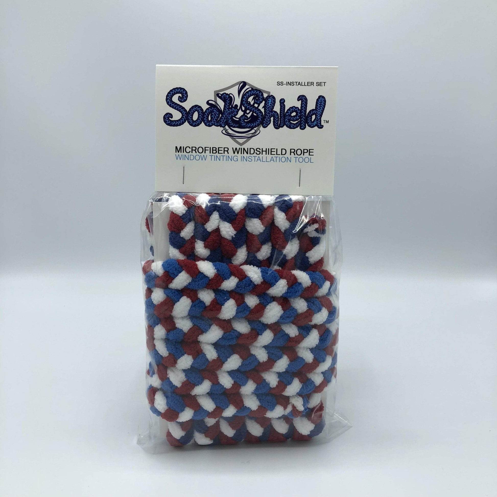 SoakShield Microfiber Rope Red/White/Blue SoakShield - Microfiber Windshield Installer 3pc Rope Set
